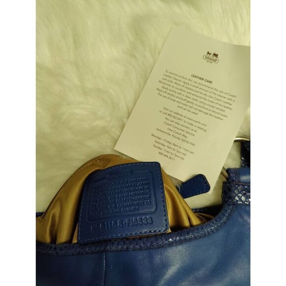 NWOT Cobalt Blue Leather Coach Crossbody - Picture 7 of 8